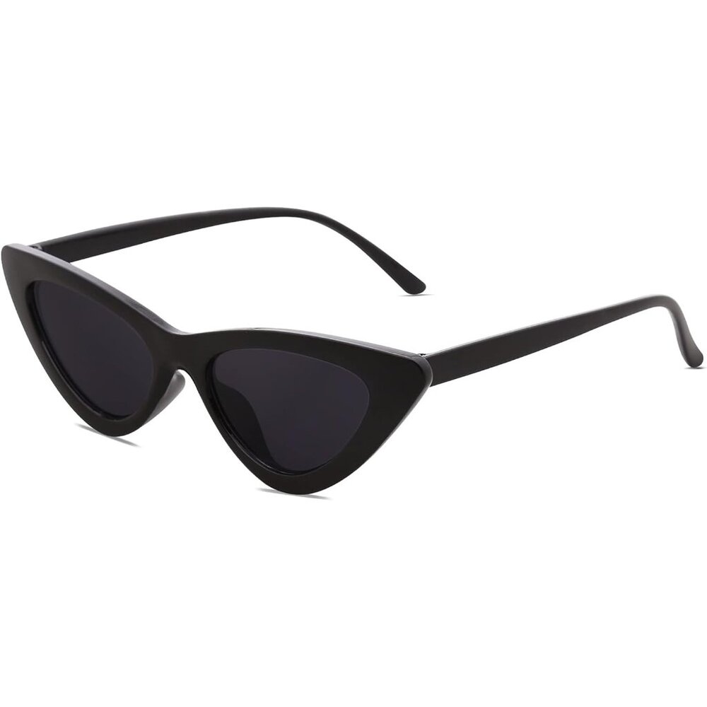 Women Clout Goggles Plastic Frame Vintage Narrow Cat Eye Sunglasses